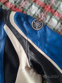 giubboto pelle moto vintage. yamaha. M