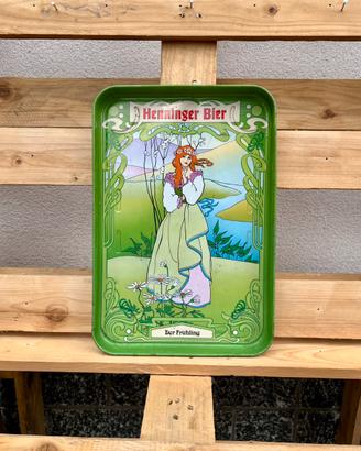 Vassoio Henninger Bier vintage anni 80