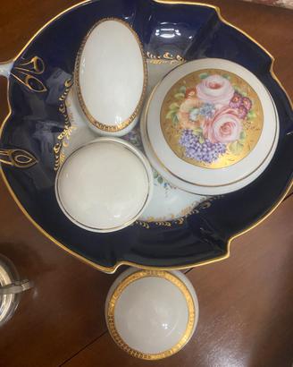 Set Toeletta Limoges Blu Cobalto e Oro Porcellana