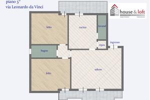 Luminoso attico mansardato via l. da Vinci