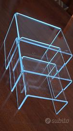 Espositori plexiglass trasparente set 3 pz Nuovi