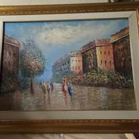 PROMENADE. GRANDE DIPINTO SU TELA  A SPATOLA FINE 