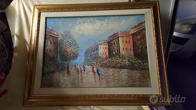 PROMENADE. GRANDE DIPINTO SU TELA  A SPATOLA FINE 