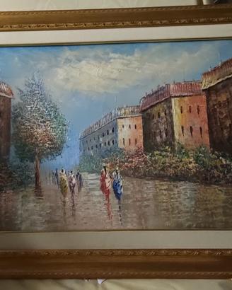 PROMENADE. GRANDE DIPINTO SU TELA  A SPATOLA FINE 