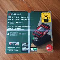 Batteria Parkside 20V 2 Ah + caricabatterie nuovi 