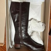 Stivale Donna di pelle con suola in cuoio Comode