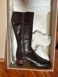 Stivale Donna di pelle con suola in cuoio Comode