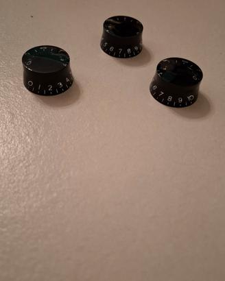 3 pomelli neri per chitarra stile Gibson