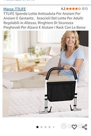 Sponda letto anticaduta per anziani