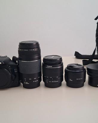 Canon EOS 550D kit completo con 3 obiettivi e bors