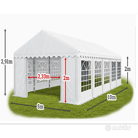 GAZEBO TENDONE PER FESTE o FIERE 5x10  CON PARETI