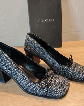 Scarpe tacco tessuto bucles