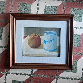 Lotto 3 cornici legno vintage con passepartout