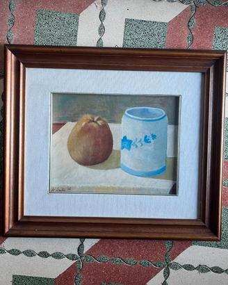 Lotto 3 cornici legno vintage con passepartout