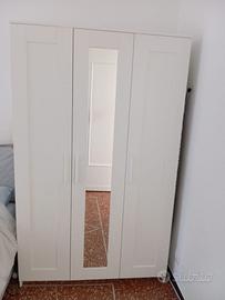 BRIMNES armadio a 3 ante, bianco, 117x190 cm