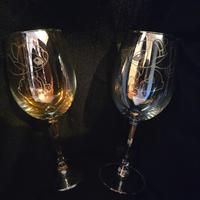 calici  in vetro lavorati con incisori sul vetro