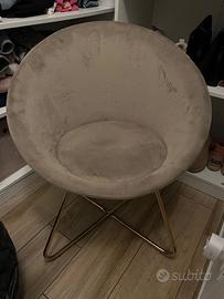 Poltrona DEGHI tessuto color talpa