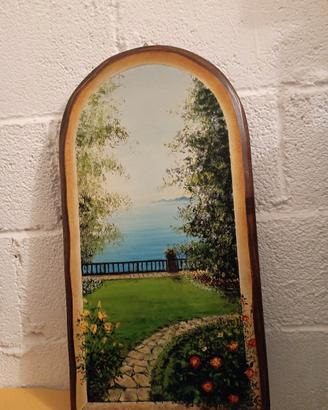 quadretto su legno stile Amalfi