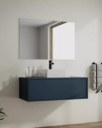 Mobile sotto lavabo sospeso 94 cm Blu notte