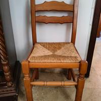 4 sedie in legno seduta intrecciata pari al nuovo