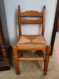 4 sedie in legno seduta intrecciata pari al nuovo