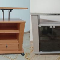 2 carrelli porta TV con ruote piano girevole