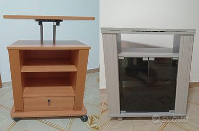 2 carrelli porta TV con ruote piano girevole