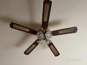 Lampadario Ventilatore con 5 Palette 4 Coppette