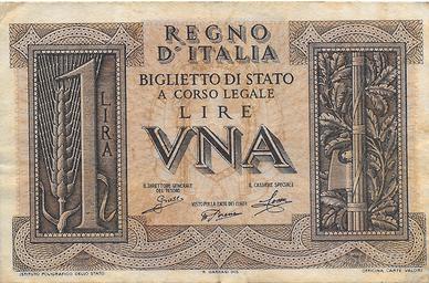 Banconota 1 Lira Regno d'Italia 1939