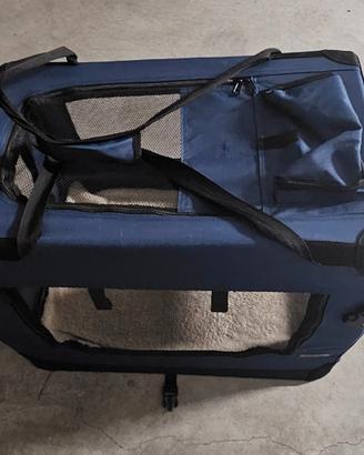 Trasportino cane/gatto 70x52x50 blu scuro
