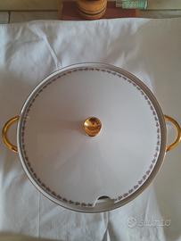 Zuppiera vintage porcellana e oro perfetta