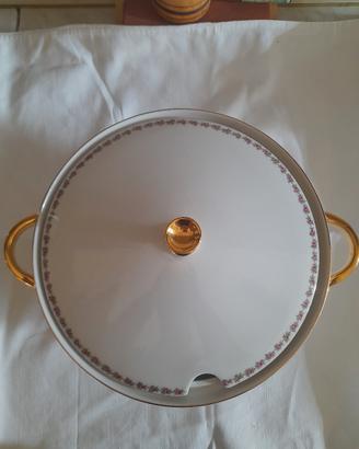 Zuppiera vintage porcellana e oro perfetta
