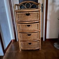 Cassettiere/librerie vimini bambù