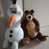 Peluche Olaf e Orso di Masha