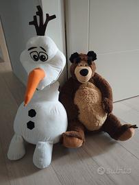 Peluche Olaf e Orso di Masha