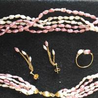 Collana Girocollo Perle di fiume + ORECHINI + ANEL