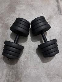 Set di 2 manubri regolabili di 15 kg ognuno
