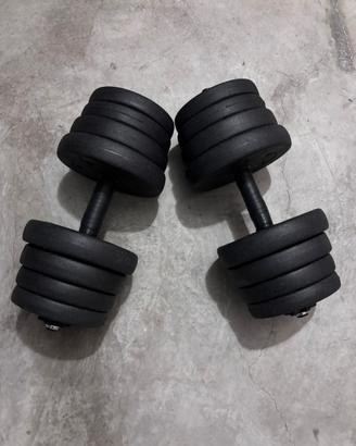 Set di 2 manubri regolabili di 15 kg ognuno