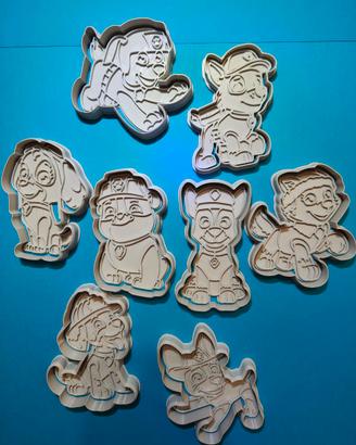 Set 8 formine per biscotti personaggi Paw Patrol