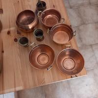 Vasetti e pentoline decorativi in rame, pentoline 