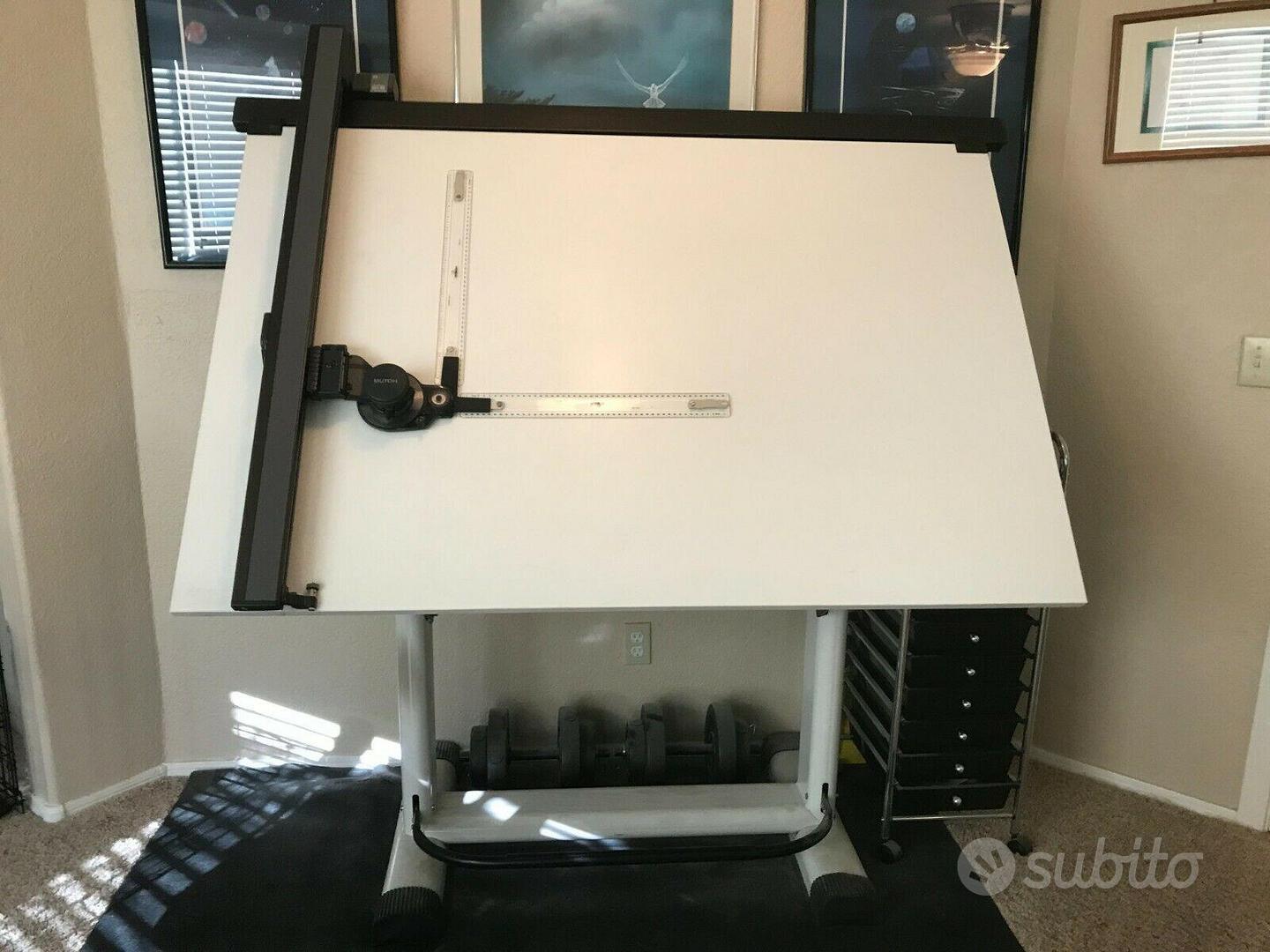 Tavolo Da Disegno Tecnico A4 Hocadon - Con Regole Parallele, Goniometro - Foto 2