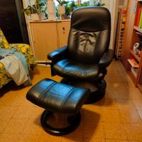 POLTRONA STRESSLESS CONSUL-M  con POGGIAPIEDI pell