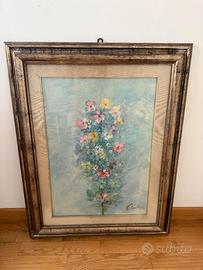 Tintori: Bouquet verticale su fondo azzurro