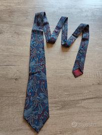 Cravatta vintage Eton Blues fantasia blu rossa