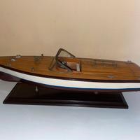 BARCA MOTOSCAFO MODELLINO LEGNO TEAK ANNI '60