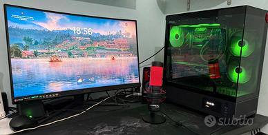 PC gaming fisso+ monitor msi+ microfono.
