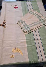 Tovaglia rettangolare 6posti Misto Lino, Tema: uva