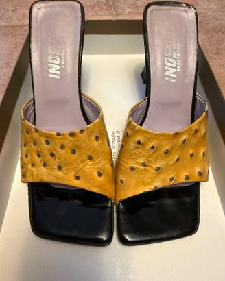 Sandali a punta quadrata con tacco