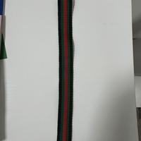 Nastro tessuto righe verde rosso nero