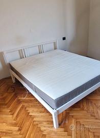 Letto matrimoniale IKEA 180x200 bianco + materasso